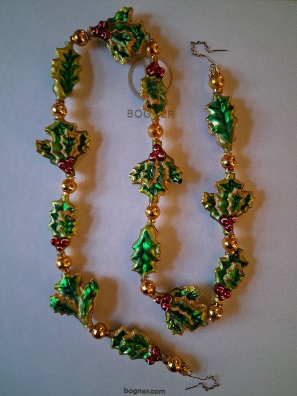 Vintage Christopher Radko Mistleberry Garland w/ Gold Beads ~Retired